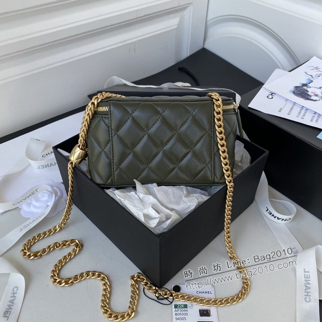 Chanel專櫃新款22K金珠盒子包 AP3044 香奈兒鏈條小化妝盒斜挎包 djc4788